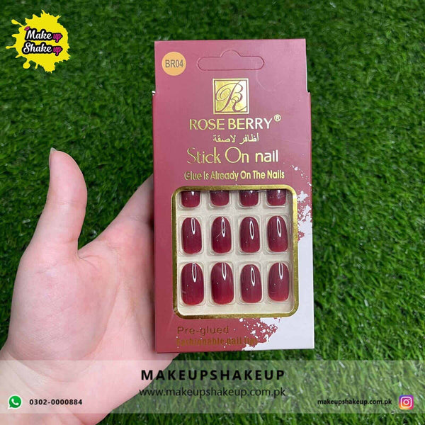 Roseberry Stick On Nails ( BR04)
