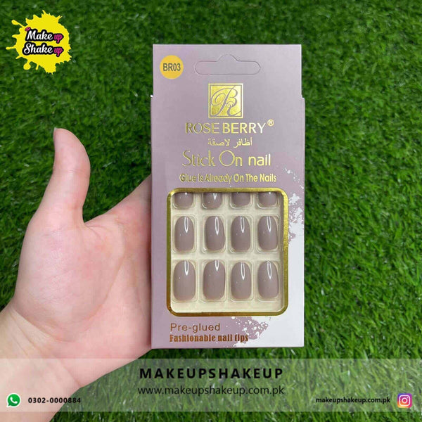 Roseberry Stick On Nails ( BR03)