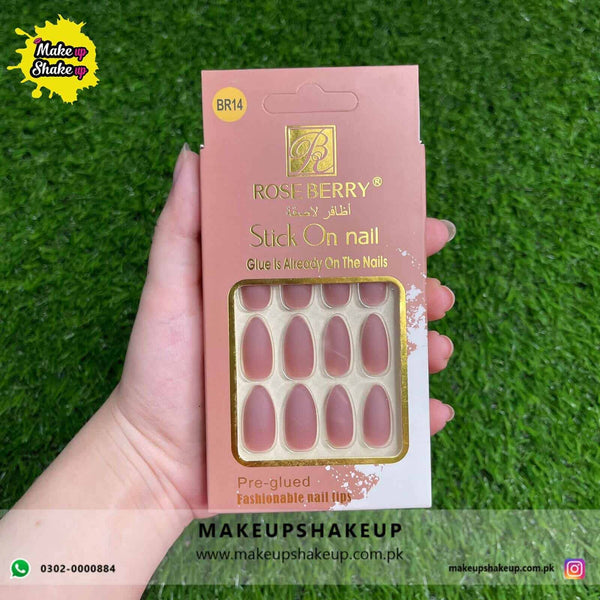 Roseberry Stick On Nails ( BR14  )