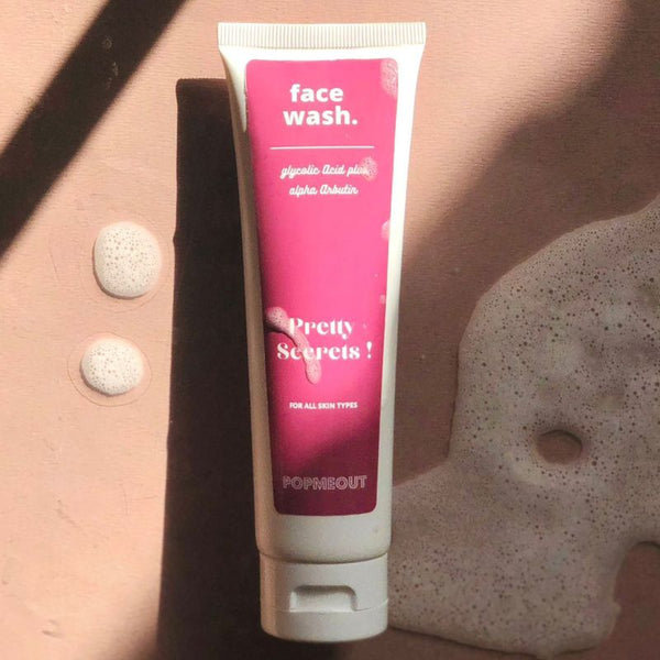 POPMEOUT Pretty Secrets Face Wash & Cleanser ( Glycolic Acid + Alpha Arbutin ) - 100 ml