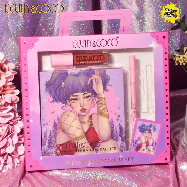 Kevin &amp; Coco Eyeshadow Makeup Set (Pink bag)
