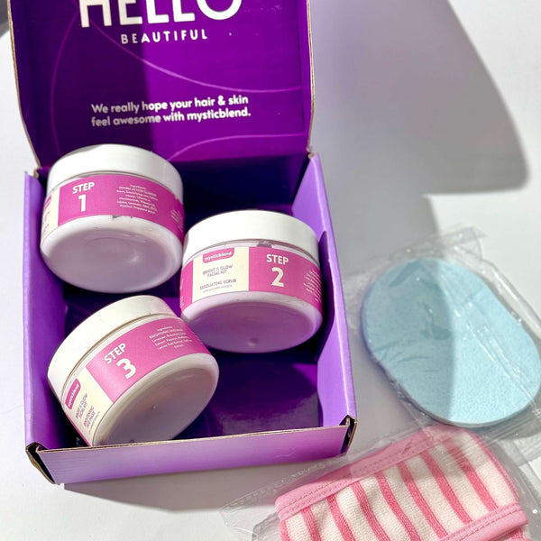 3 Step Glow & Brightening Facial Kit – Mystic Blend