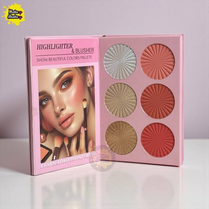 Mocallure 3 step book palette makeup kit with eyeshades , blushers, highlighters, bronzers, contour, and eyerbrow powder
